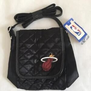 NBA Black Quilted Shoulder Bag, Purse, Messenger Bag, Basketball, by PRO-FAN-ITY